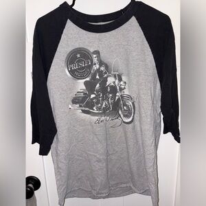 Presley Motors Gray and Black Quater Sleeve Tee